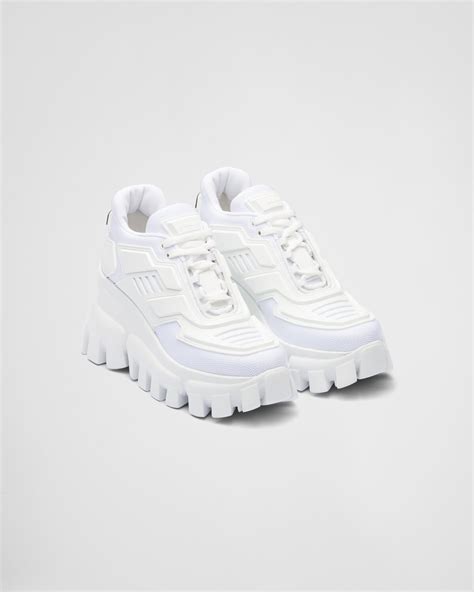 prada white chunky shoes|prada knit sneakers women's.